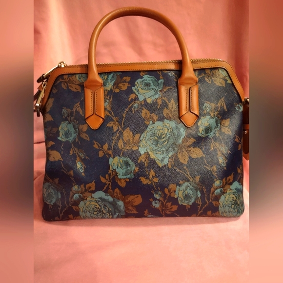 Lauren Ralph Lauren Handbags - Ralph Lauren Navy Blue Floral Handbag EUC